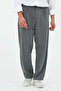 100% Cotton Natural Sile Cloth Comfortable Fit Pleated Dark Gray Men's Trousers - 6