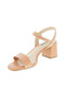 Ladies Mid Heel Sandals Beige | Made In Brazil - 2