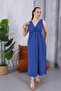 Plus Size Back Tie Detail Elastic Waist Dress