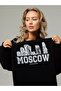 Unisex Moscow Crew Neck Sweatshirt Black