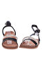 Pre Teen Girls Sandals With Back Strap Black | Made In Brazil - 4