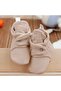 Organic Cotton Muslin Baby Booties, Newborn Slippers, Beige - 8