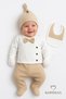 Baby Boy Hospital Release Set of 5 100% Cotton Rib Fabric Bodysuit with Bow Tie, Hat, Gloves, Bib, Bottom