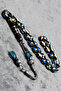 Certified Silver Kazaz Tassel Blue Enamel Embroidered Kuka Prayer Beads