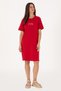 Women's Red Crew Neck Mini Length Knitted Dress 50306431-Vr171 - 3