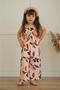 Girl's Floral Patterned Cotton Crop Suit - 3