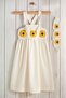 Motifed Strap Summer Girl's Dress White - 4