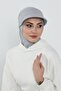 3-Piece Set of Hijab, Visor, and Hat, Hijab, St-1P, Gray 2 - 5
