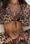 Donovarah Leopard Patterned Crop Pants Set - 8