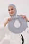 3-Piece Set of Hijab, Visor, and Hat, Hijab, St-1P, Gray 2 - 2
