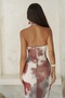 Keefnes Double Breasted Burgundy Long Dress - 8