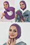 3-Piece Set of Hijab, Visor and Hat, Hijab, St-1P, Purple 2