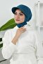 3-Piece Snap-On Bonnet, Visor and Hat Set, Hijab, St-1P, Petrol - 5
