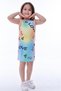3 Pieces Summer Printed Lycra Girl's 3-Piece Dress - 4