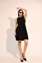 Black Button Detailed Dress - 3