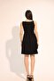 Black Button Detailed Dress - 5