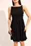 Black Button Detailed Dress - 6