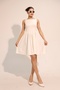 White Button Detailed Dress - 4