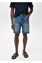 Regular fit jean bermuda şort
