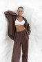Orchidea Oversize Brown Linen Shirt Suit