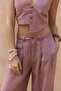 Lvdovila Light Burgundy Linen Crop Vest Pants Suit - 8