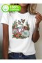 Cotton Oversize Butterfly Bicycle Printed Short Sleeve Crew Neck Comfortable Casual T-Shirt