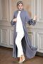 Sleeved Ruffled Ferace with Invisible Zipper