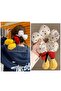 New Trend Fluffy Flower Mickey Dangling Feet Figure Black Polka Dot Satin Rubber Flower Buckle