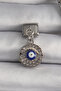 316L Steel Silver Color Dangle Zircon Stone Eye Model Evil Eye Bead Detail Nomination Charm Tj-Bc1121