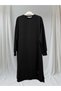 Women's Black Colored Crew Neck 2 Thread Combed Cotton Fabric Knee Length Tunic 30645 - 2