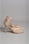 Seç 8506 Stone Evening Shoes (Heel Height: 9.5 cm) Nude Satin - 4