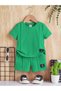 Text Printed Summer 100% Cotton Children's Suit