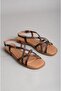 Seç 16213 Genuine Leather Women Sandals Copper Snake