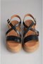 Seç 11203 Genuine Leather Sandals with Heel (Heel Height: 5 cm) Black - 2
