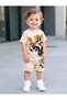 Furry Dog Printed Summer Beige 100% Cotton Children's Set