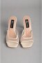 Seç 8302 Tul Detatyli Heel Slippers (Heel Height: 10 cm) Beige Patent Leather - 2