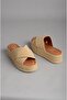 Seç 1748 Women's Slippers with Wedge Heels (Heel Height: 5 cm) Linen - 4