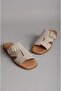 Seç 16230 Genuine Leather Women's Slippers Beige Suede - 6