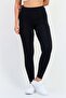 Women 2 Pieces Full Length Plain Leggings, Black