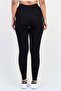 Women 2 Pieces Full Length Plain Leggings, Black - 3