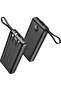 Power Bank 20000mAh Portable Charger with Built-in Cables, USB-C, LED Display - Black