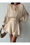 Women's Tie-Up Mini Chiffon Dress with Layered Skirt