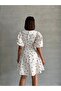Women's Patterned Collar Detailed Balloon Sleeve Dress - 5