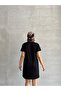 Women's Black Crew Neck Soft Touch Dress - 4