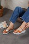 Women's Genuine Leather Orthopedic Wedge Heeled Sandals - 3
