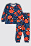 Super Hero Patterned 100% Cotton Boys Pajamas Set
