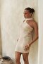Budah Asymmetric Knitwear Beige Mini Dress - 6