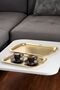 3332 Stainless 2-Piece Rectangular Steel Tray Gold - Tea Coffee Food Presentation Serving Tray Set