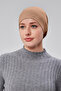 Women's Hijab Ready-To-Wear Practical Snap-On Bonnet Elastic Non-Slip Milky Brown - 3