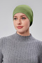 Women's Hijab Ready-To-Wear Practical Snap-On Bonnet Elastic Non-Slip Pistachio Green - 3